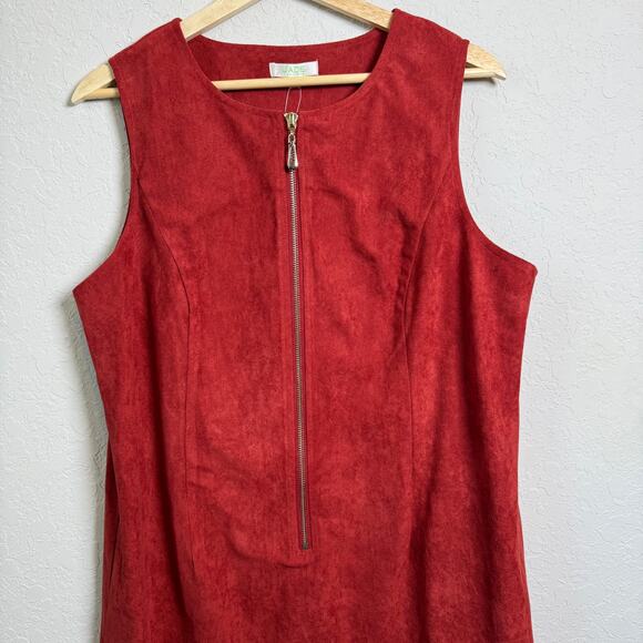 Jade Melody Tam Women's Rust‎ Sleeveless Faux Suede Shift Dress Size XL NEW - Picture 3 of 8